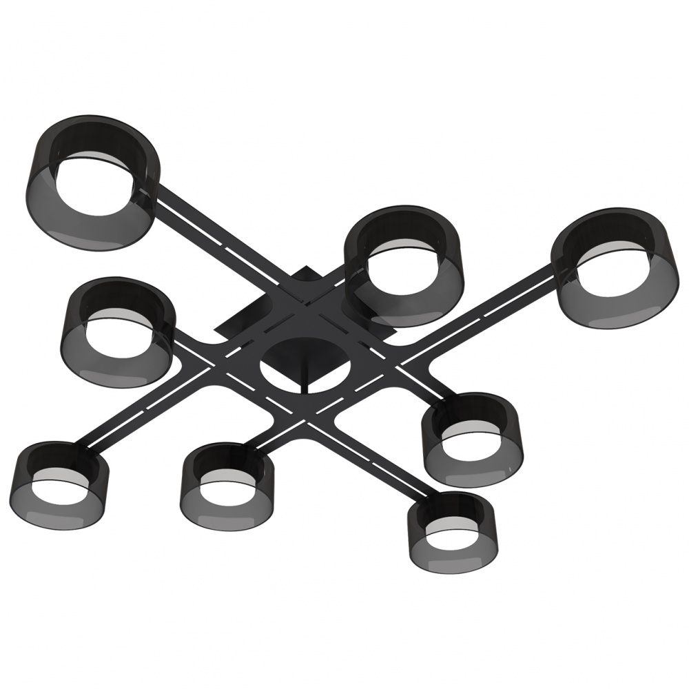 Люстра стельова Hopfen SAGA-GX-8-CL BK 8xGX53 чорний