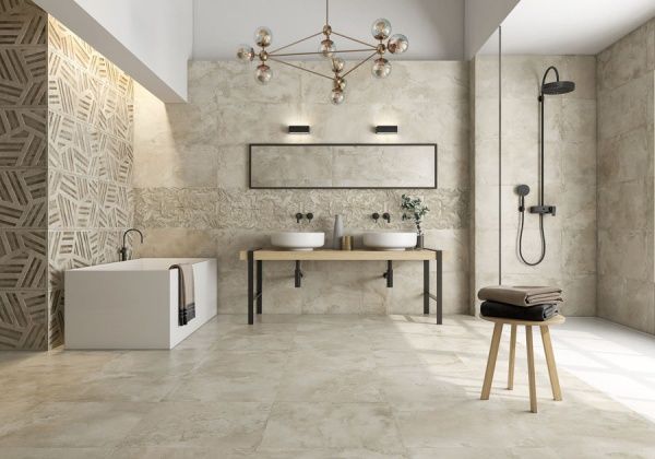 Плитка SALONI Моньер орнамент бейге 45x90 