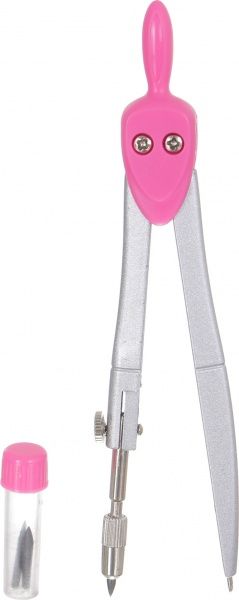 Циркуль металевий в футлярі із запасним грифелем помаранчевий Nota Bene