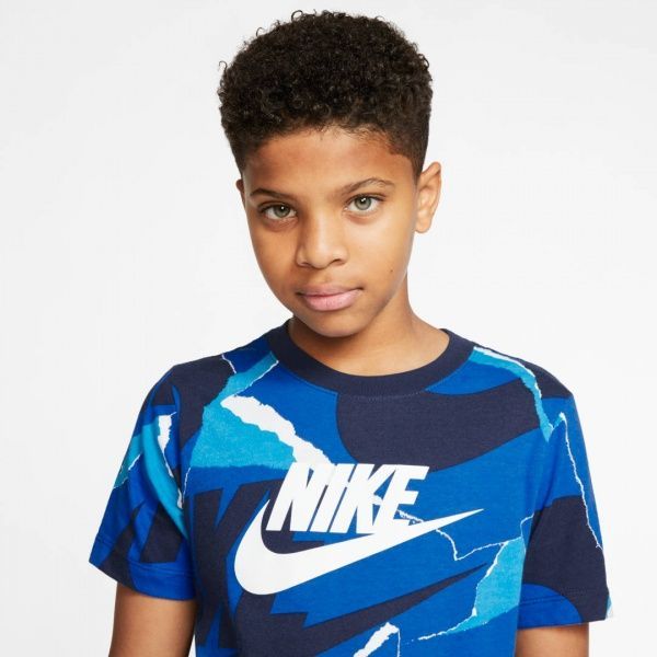 Футболка Nike B NSW TEE AOP MULTI BRAND MARK CT2618-480 S синій