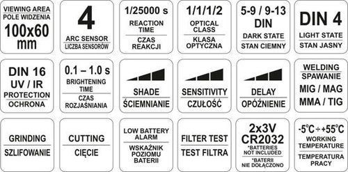 Маска зварювальника YATO YT-73926