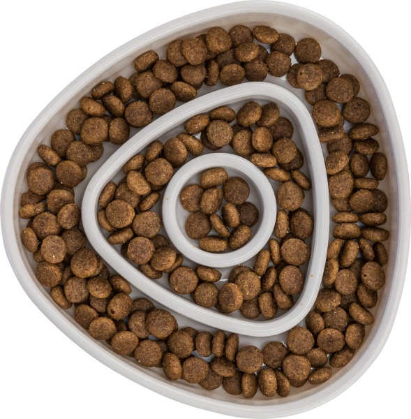 Миска Trixie для собак медленное кормление серая пластик/термопластная резина 0.35 л 15x15 см (25191)