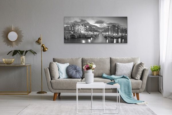 Репродукция Amsterdam 156-Pano-b&w 50x150 см RozenfeldArt 