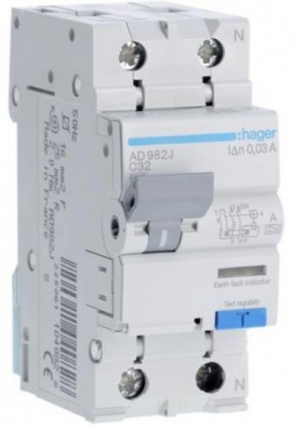 Дифференциальный автомат Hager С32/30mA AD982J