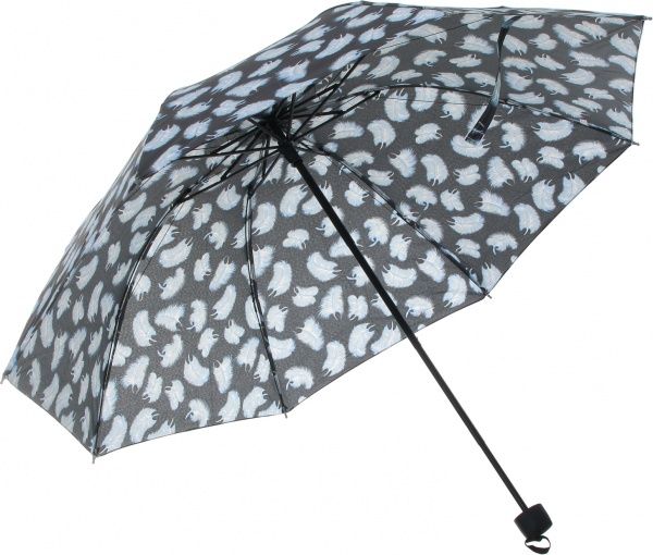 Парасолька Пір'я, складна, півавтомат сірий 