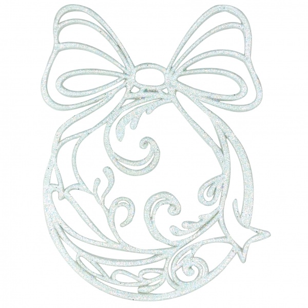 Ялинкова іграшка Шар 2Д 12 см білий