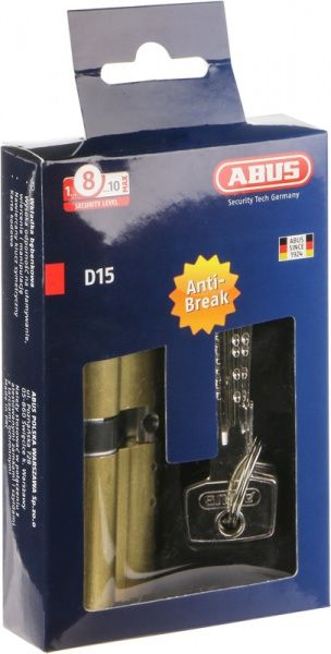 Цилиндр Abus D15 45x45 ключ-ключ 90 мм матовая латунь
