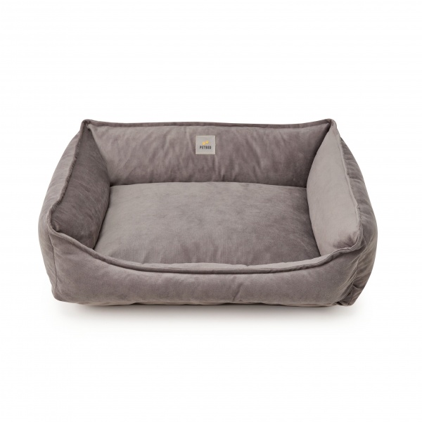 Лежак PETBED Velor Комфорт М 70x50x23 см темно-серый