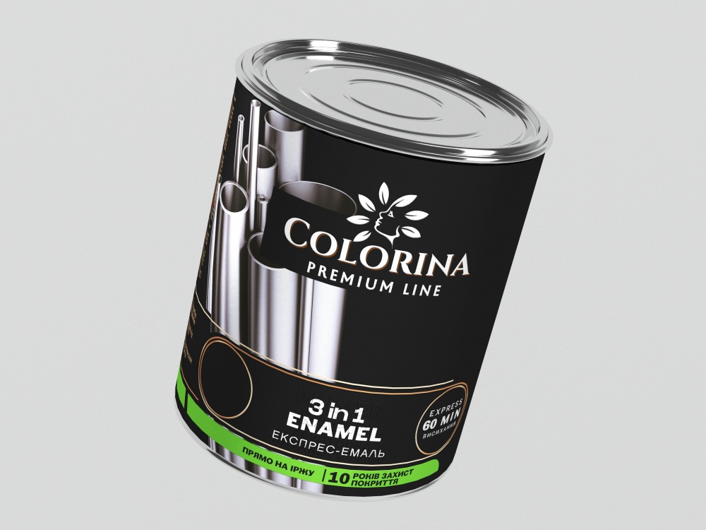 Ґрунт-емаль COLORINA Enamel 3 in 1 зелений глянець 2,5л