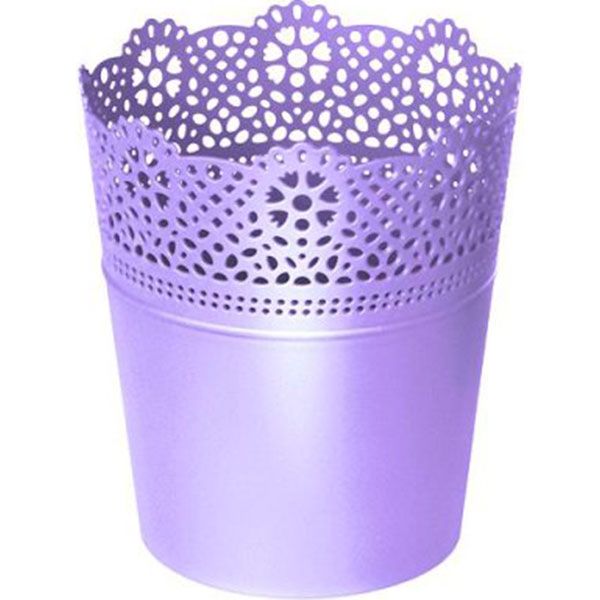 Кашпо пластиковое Prosperplast Lace круглый 4,7л лавандовый (78977-2635) 