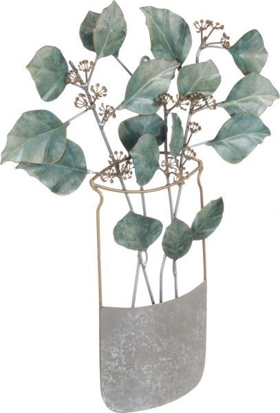 Декор настінний Bouquet 55x43 см сірий із зеленим 