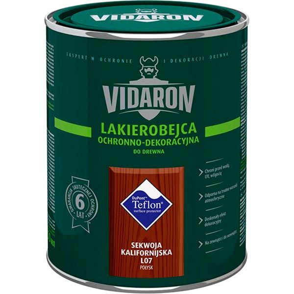Лакобейц Vidaron Защитно-декоративный золотая сосна L02 глянец 0,75 л