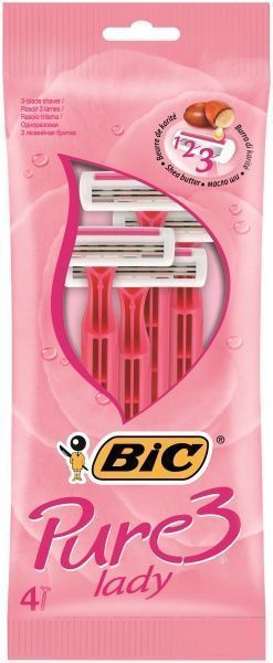 Станки одноразовые BIC Pure 3 Lady Pink 4 шт.