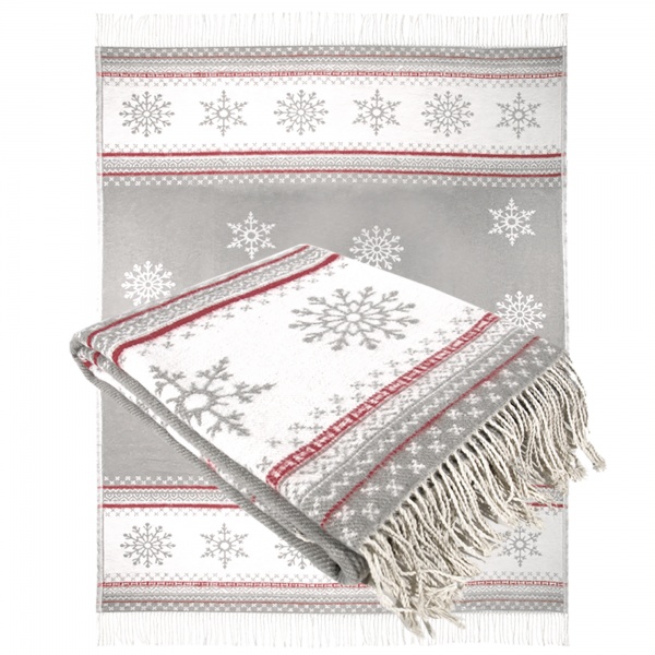 Плед бавовняний Різдвяна колекція 3 140x200 см сірий Ярослав 