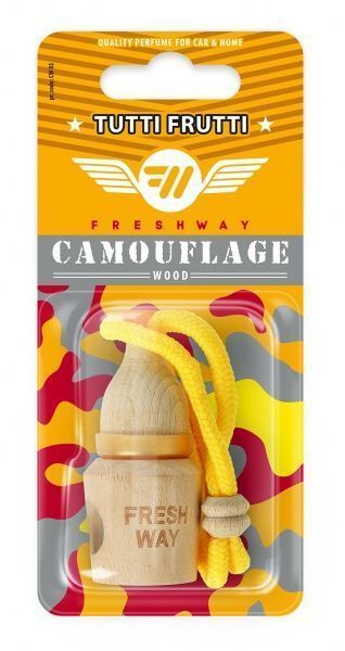 Ароматизатор подвесной FRESHWAY Camouflage Wood Tutti Frutti (Тутти Фрутти)
