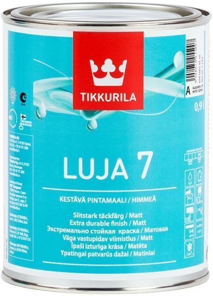 Краска TIKKURILA luja 7, база А белый 0,9л 1,1кг