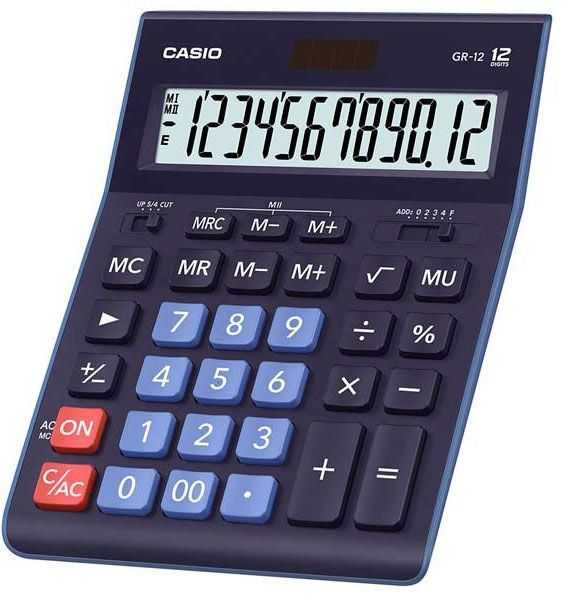 Калькулятор настольный GR-12-BU-W-EP большой дисплей Casio