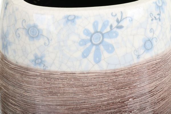 Кашпо керамічне Квітка квадратний (LJ14A5269FC) сіро-блакитний 