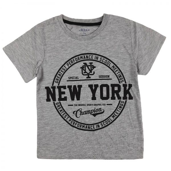 Футболка для хлопчика AKKU New York р.110 сірий 9164 