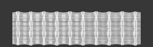 Тесьма 2.75.200.3 прозрачная 1:2 равномерная 75 мм 7 ряда петель Magam