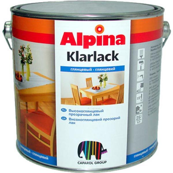 Лак Alpina Klarlack Glanzend глянсовий 2.5 л