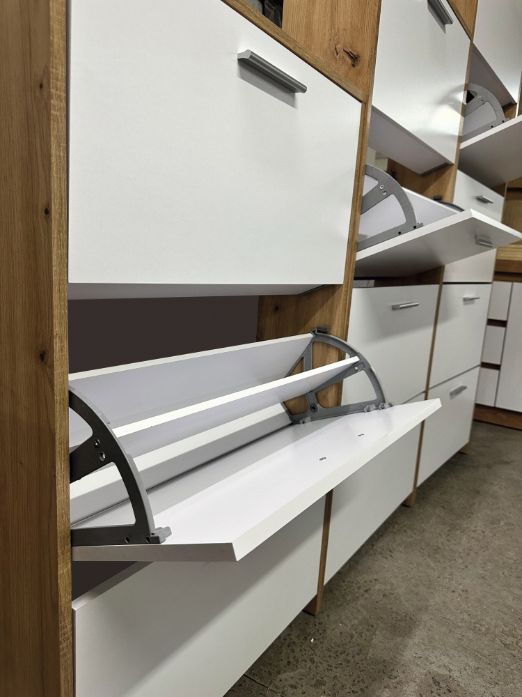 Тумба для обуви Світ Меблів 5Д Рене 690х1870х220 дуб артизан/ нимфеа альба 220x1870 мм