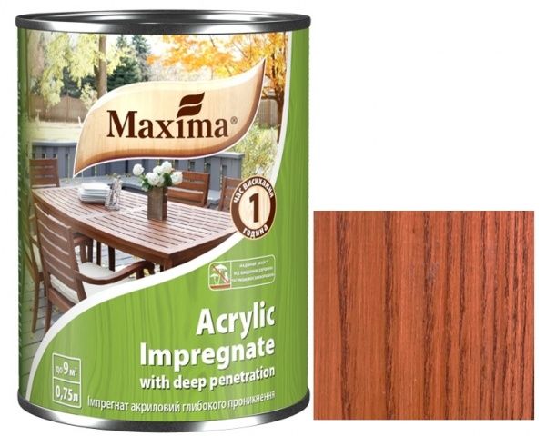 Імпрегнат Maxima акриловий глибокого проникнення махагоні мат 0,75 л