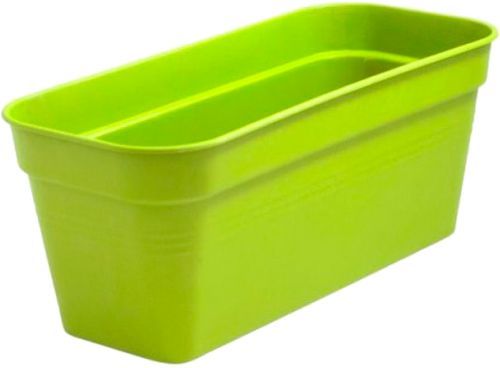 Вазон пластиковый Глория балконный 40х18см прямоугольный оливковый 