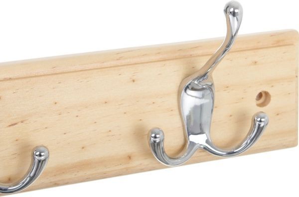 Крючки на планке ІІ тип 1+2 хром/сосна