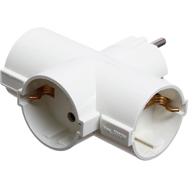 Трійник VEA RM1-01/03T із заземленням 3 гн. білий RM1-01/03T 