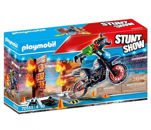 Конструктор Playmobil Stunt Show Мотокрос із вогняною стіною 70553