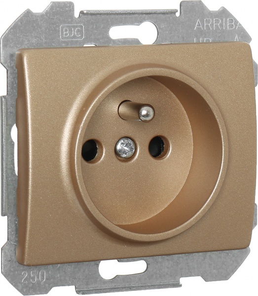 Розетка Siemens Iris 2P+Z 16 А 250 В без шторок золото одиссей 18572 OD