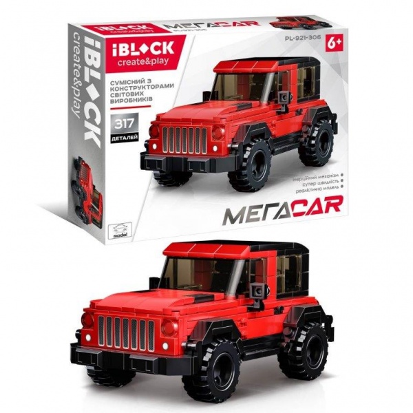 Конструктор Iblock МегаCar 317 деталей PL-921-306