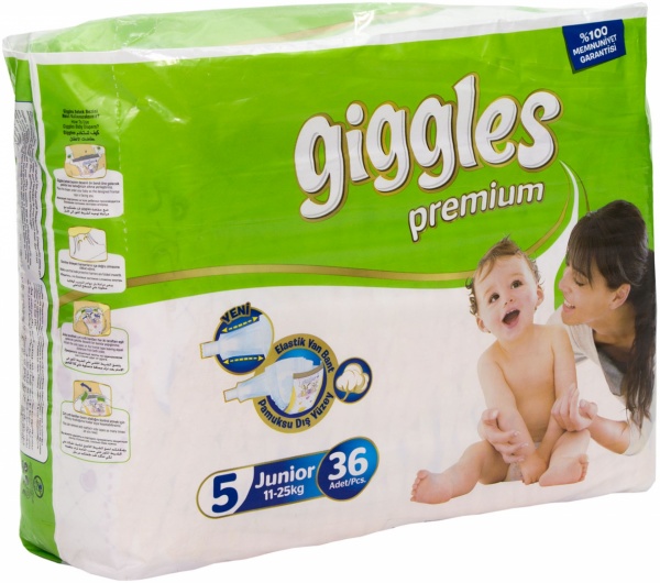 Підгузки Giggles Premium 5 Junior 11-25 кг 36 шт.