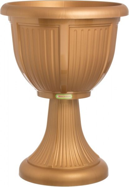 Вазон пластиковый Алеана Леон глубокий круглый 6л бронзовый (114008) 