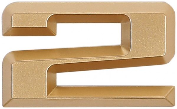 Цифра 2 пластик матове золото 37 мм Larvij LNP3 MG #2