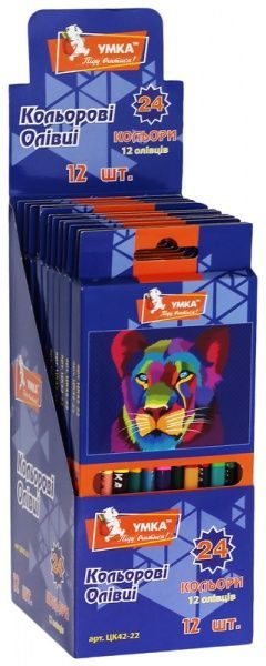 Олівці кольорові 12 шт./24 кольори ЦК42-22 Умка