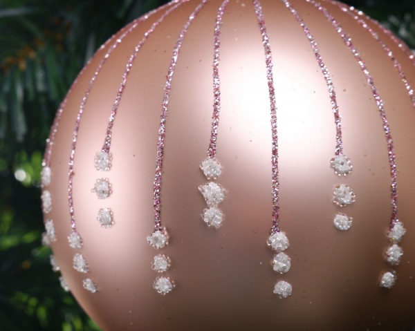 Елочная игрушка в форме шара розовая 8 см AVG104080 