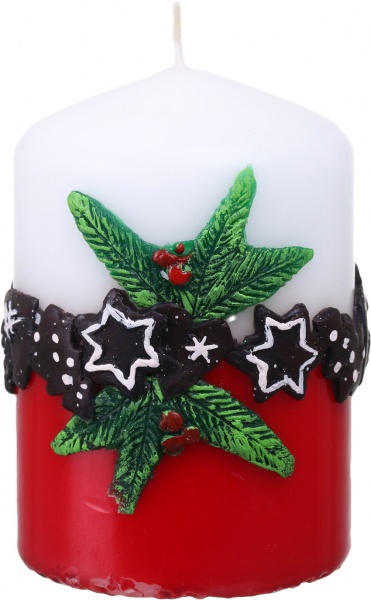 Свічка декоративна циліндр 70х100 новорічна Pako-If