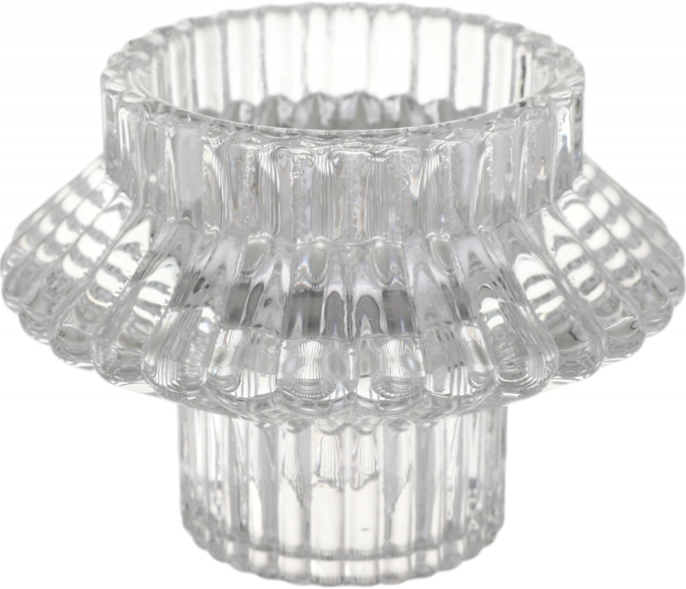 Подсвечник прозрачный стеклянный двухсторонний 7,5х4,4 см LY-1209 Sensio