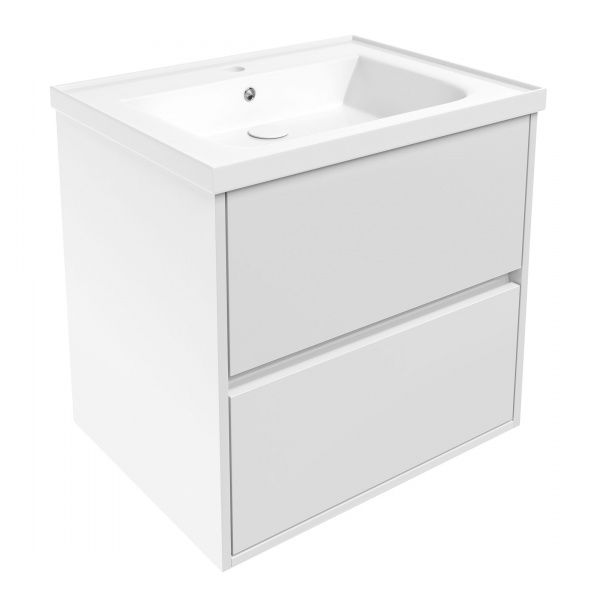 Тумба підвісна Imprese Laska 65 см f3207W з умивальником, біла