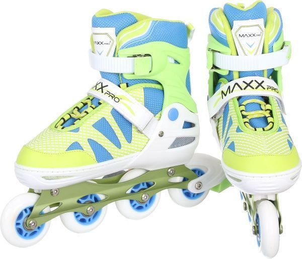 Роликовые коньки MaxxPro YX-0151-4WG р. 35-38 бело-салатовый