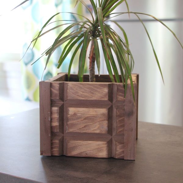 Горшок Резьба 21x17x21 см квадратный натуральный 