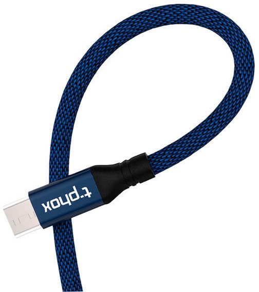 Кабель T-PHOX USB – microUSB 1,2 м синій (T-M810 Blue) SPEED 