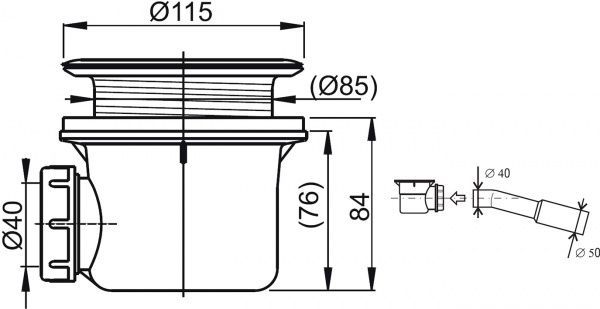 Піддон душовий Ravak Merida 90 ST R-550 + сифон Basik 90 chrome