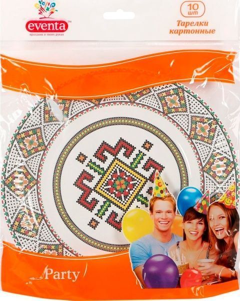 Тарілки паперові Eventa Українська колекція 23 см в асортименті 10 шт.