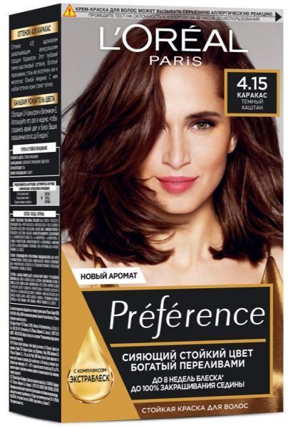 Гель-фарба для волосся L'Oreal Paris Preference 4.15 Каракас. Темний каштан 174 мл