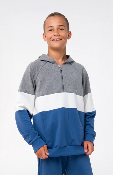 Спортивный костюм для мальчиков Smil 117209 р.152 темно-серый меланж 