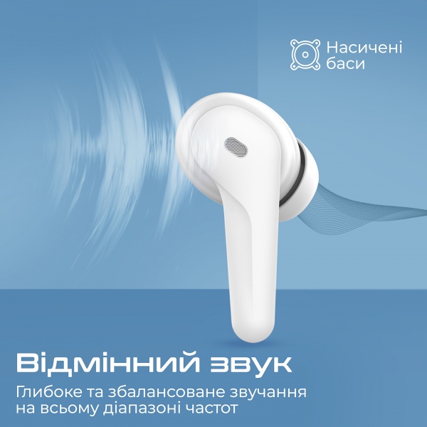 Навушники Promate white (freepods-3.white) 