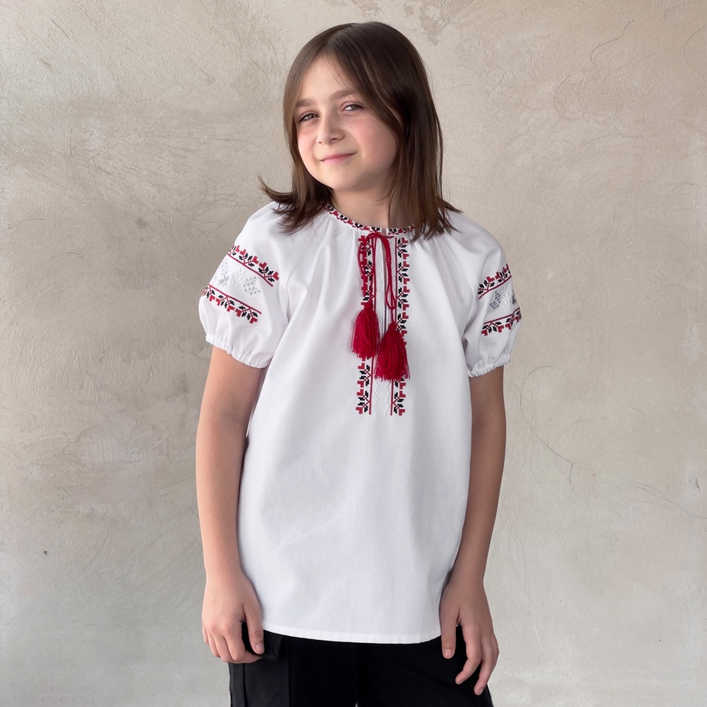 Вишиванка для дівчаток Едельвіка р.146 білий 160-25/09